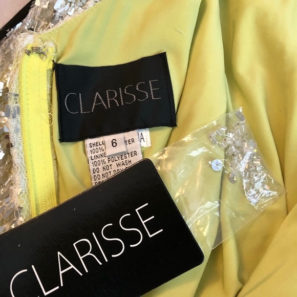NEW CLARISSE SZ 6 LIMEADE ICE SEQUIN BEADED FORMAL EVENING GOWN - Picture 13 of 15